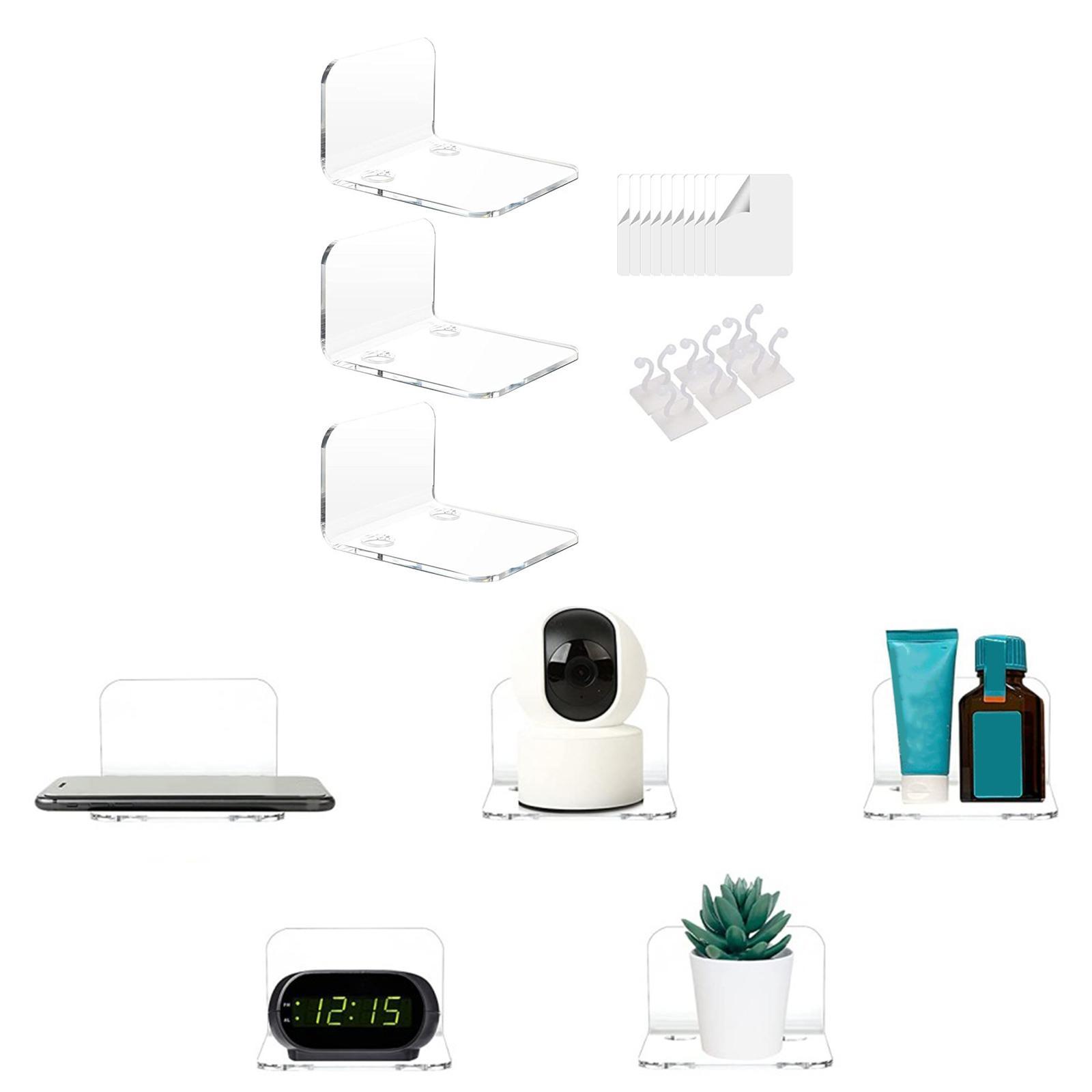 Acrylic Floating Shelves Monitor Top Rack for Collectibles Plants