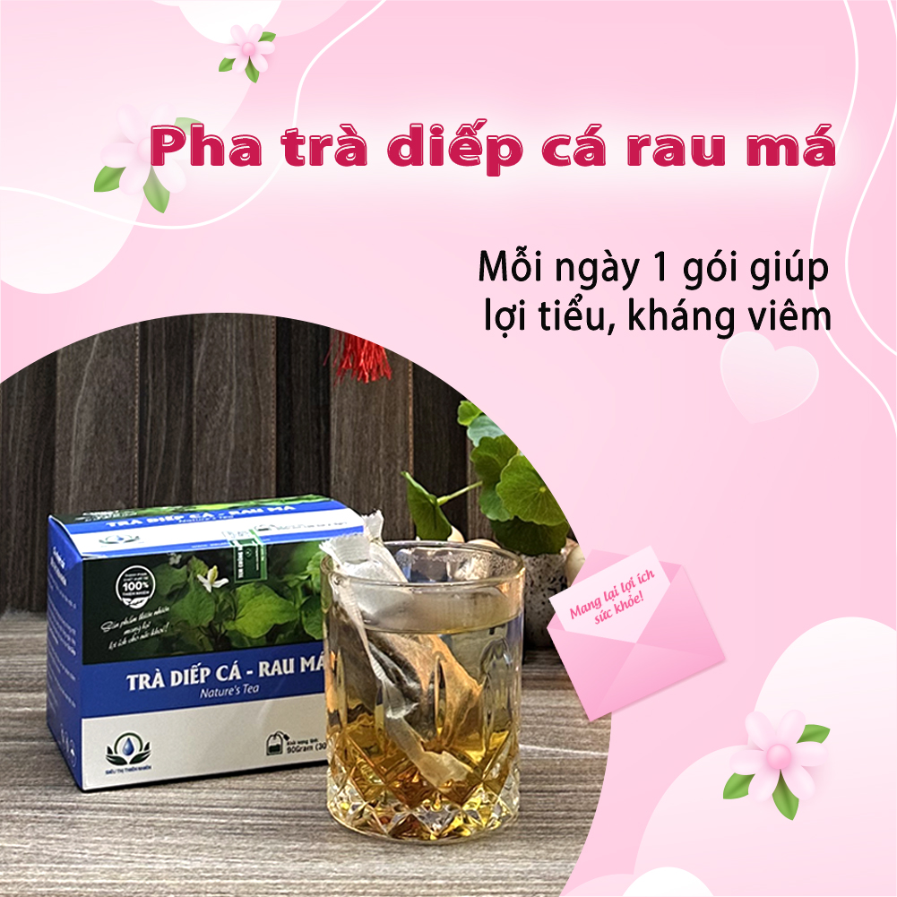 Trà Diếp Cá Rau Má Hộp 30 Gói Túi Lọc Của Siêu Thị Thiên Nhiên