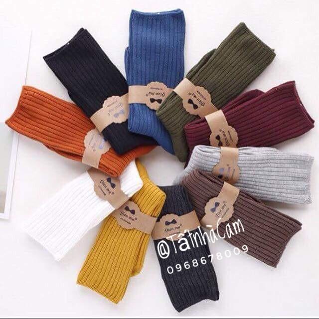 TẤT CAO CỔ NAM VỚ CAO CỔ NỮ TẤT VỚ VINTAGE THẺ THAO GÂN - CAM CAM VINTAGE