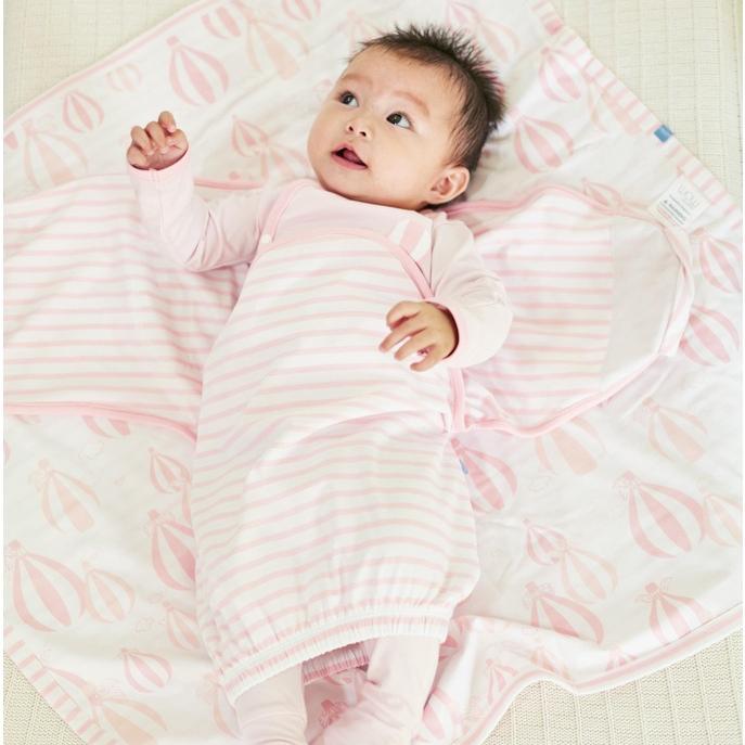 Khăn ủ kén WOW basic cho bé trai bé gái 0 - 3 tháng vải cotton họa tiết sọc WACCSWD1-1169 | OETEO Love From Above