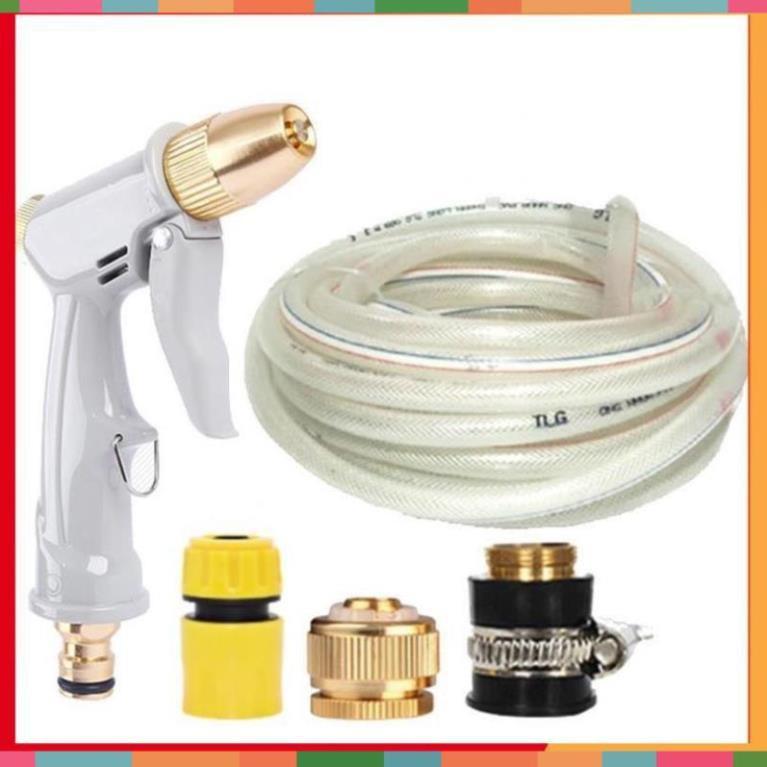 Bộ dây vòi xịt nước tưới cây rửa xe,tăng áp 3 lần, loại 3-5m 206846