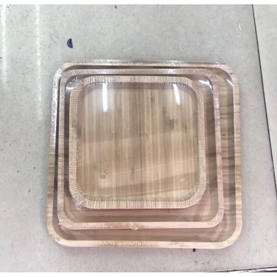 Khay trà gỗ tre tự nhiên hình vuông