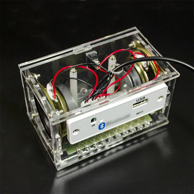 Tự làm Bộ loa tương thích Bluetooth Bộ thực hành dự án hàn điện tử Bộ lắp ráp hàn Loa 2x3W có hướng dẫn Màu sắc: Đen