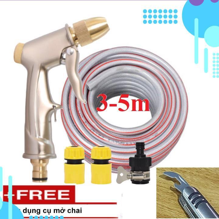 Bộ dây vòi xịt ️bơm nước phun sương️ ,tăng áp 3 lần,loại 3m,5m 206701-1đầu đồng,cút,nối nhựa đen+ mở chai