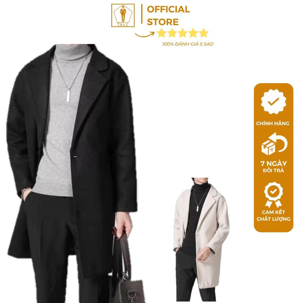 Áo khoác dạ măng tô nam hàn quốc dáng ngắn TRAZ đen xám be mangto trench coat mantle manto big size XXL 3XL 4XL 5XL