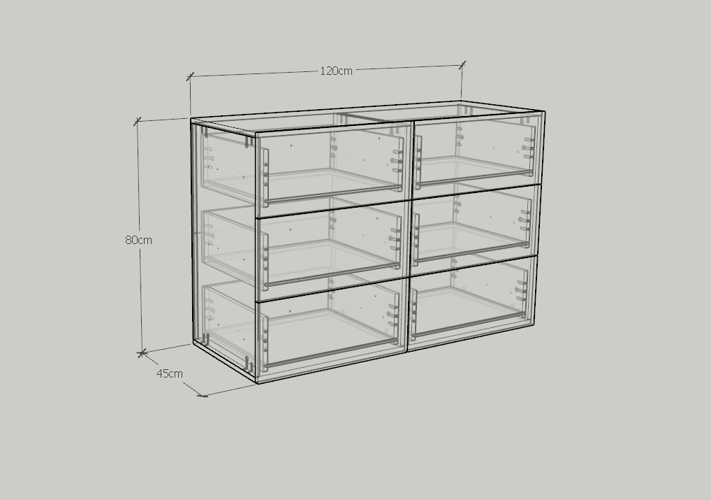 [Happy Home Furniture] WESLEY, Tủ đựng đồ 6 ngăn kéo ,  120cm x 45cm x 80cm ( DxRxC), THK_044