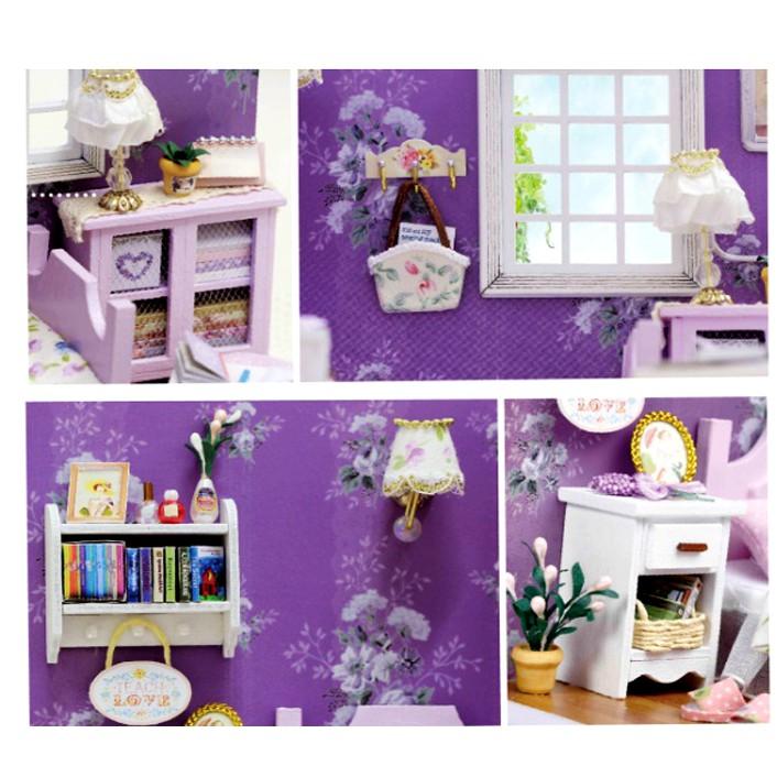 Đồ Chơi Mô Hình Nhà Gỗ Cute Room No H001 ( Tặng Kèm Mica + Keo)