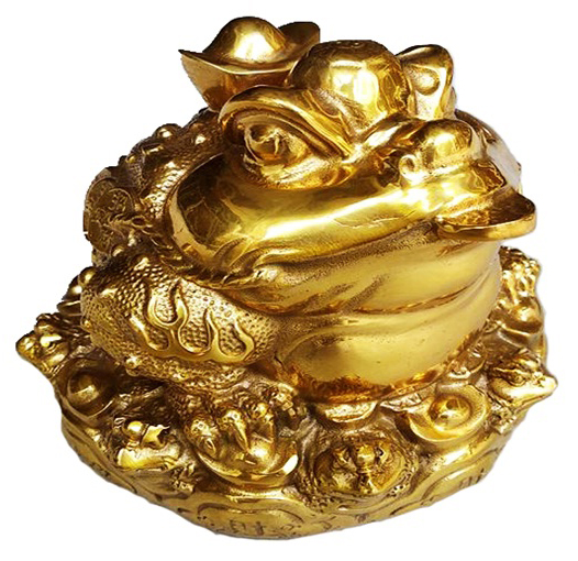 Tượng Thiềm thừ - Bằng đồng thau mạ Vàng