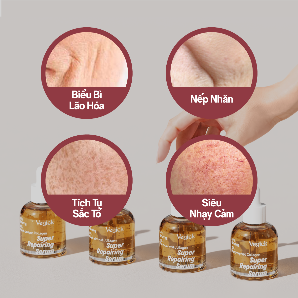 Tinh Chất Nhân Sâm Trẻ Hóa Vegick Super Repairing Serum 30ml