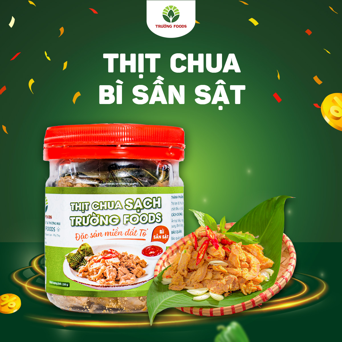 Thịt chua bì sần sật- Thịt chua Trường Foods 180g