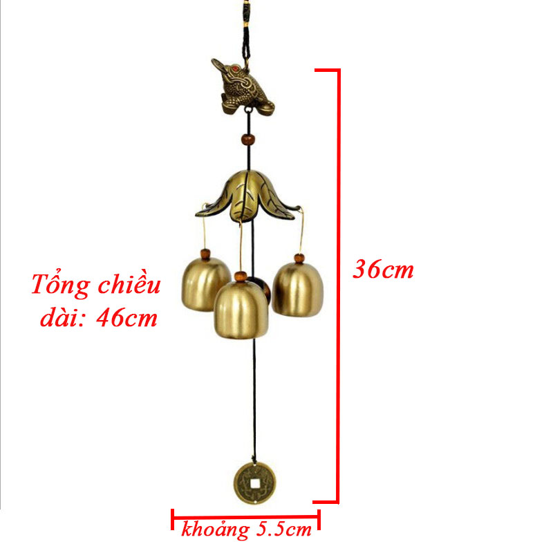 Chuông gió đính Thiềm Thừ 3D Thịnh vượng CG17 chất liệu cao cấp