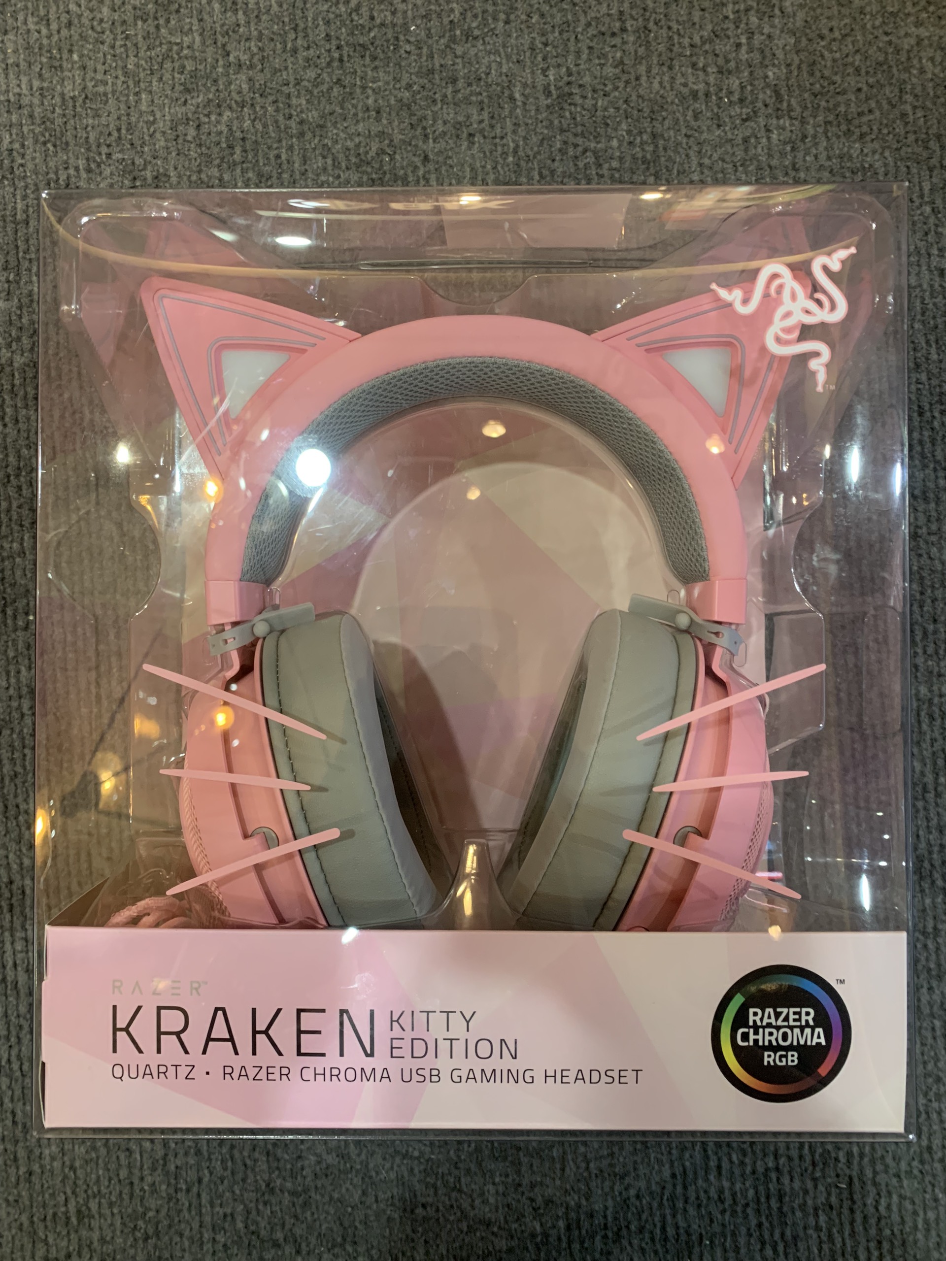 Tai nghe Razer Kraken Kitty - Quarzt - Tai Mèo Màu Hồng-  Hàng Chính Hãng