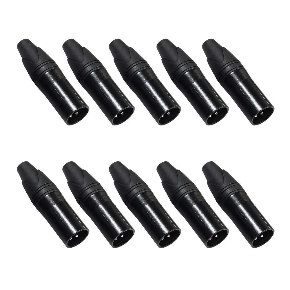 Set 10 Đầu Nối Dây Cáp Âm Thanh Microphone XLR 3Pin