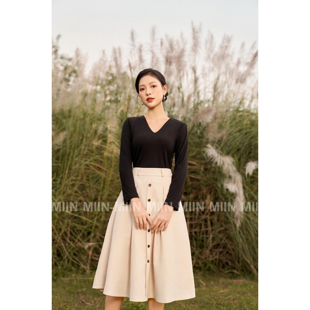 Set bộ chân váy nhung và áo tăm nhuyễn Miu Store
