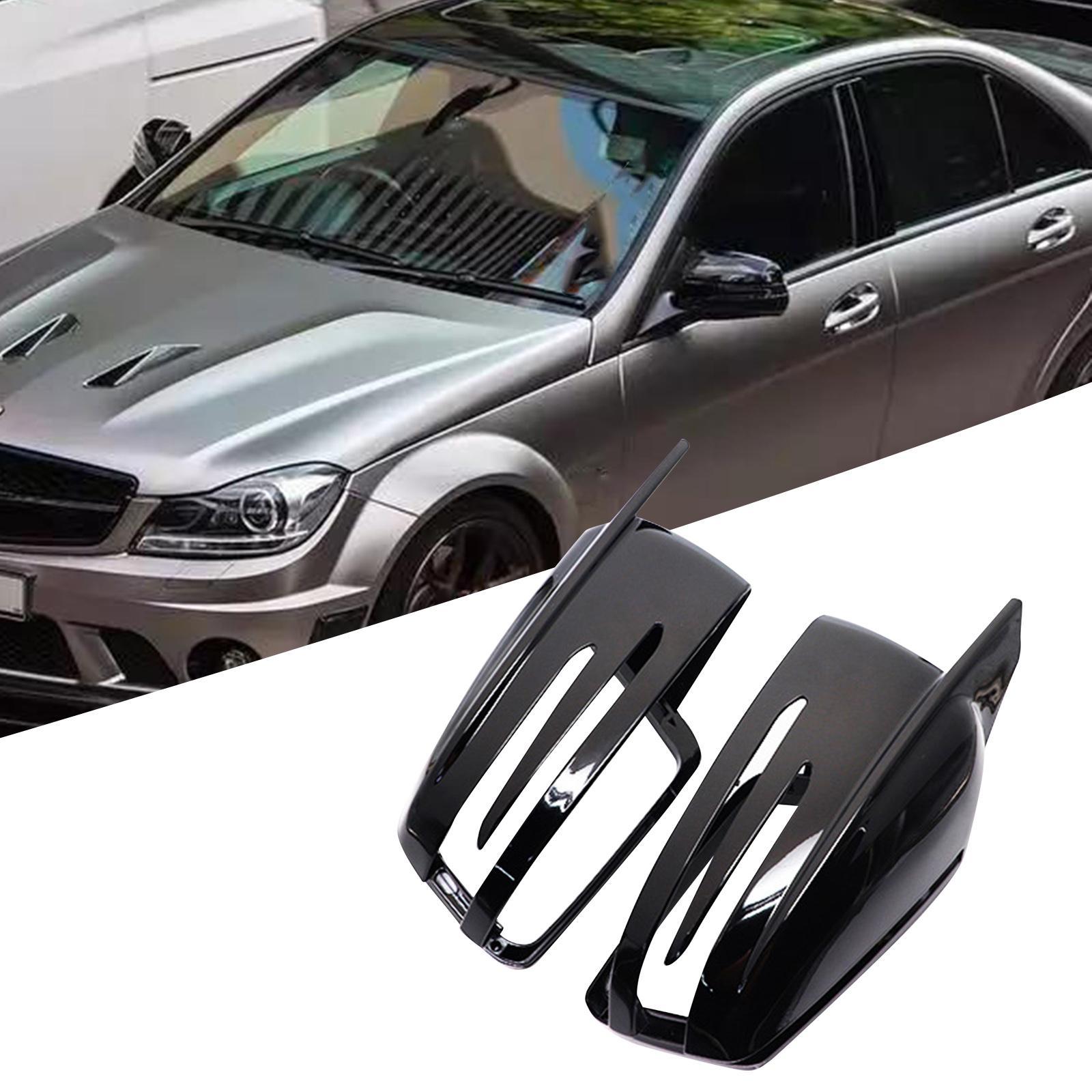 2Pcs Side Rearview Mirror Cap Cover for Mercedes- C Class