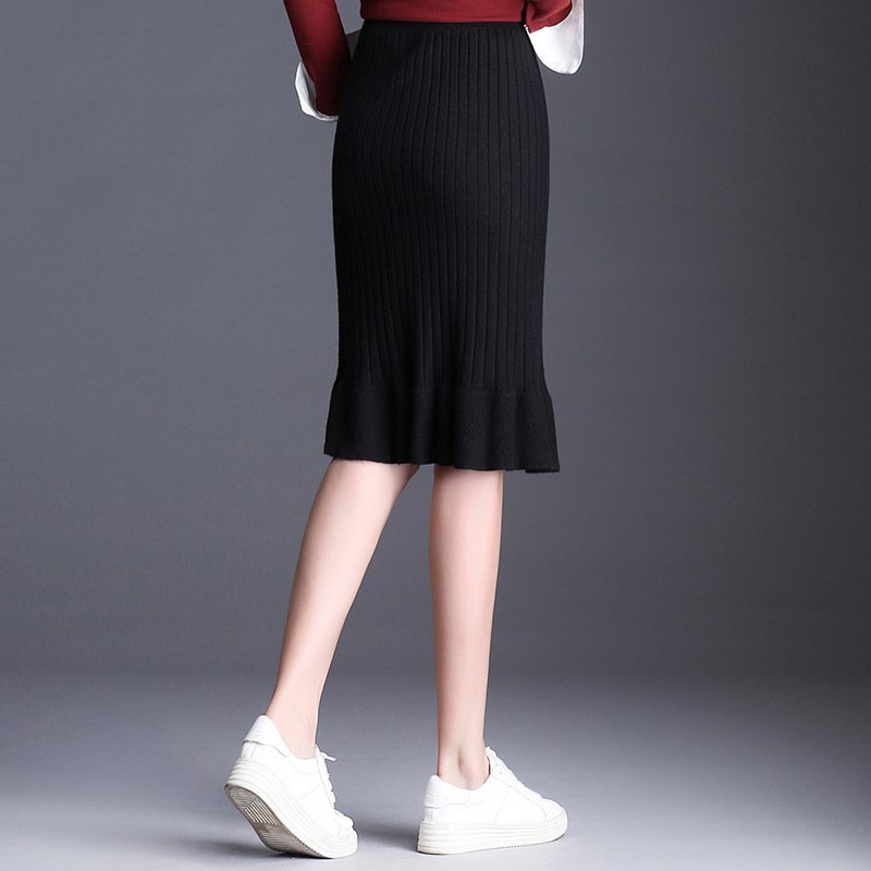 Chân váy nữ Haint Boutique ,chân váy len gân thiết kế dáng đuôi cá HB29