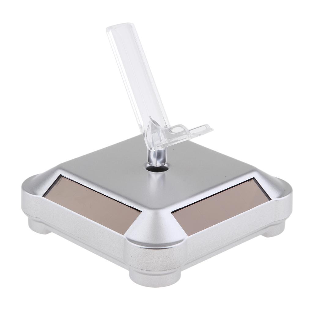 Solar and Battery Powered Turntable Rotating Display Stand Holder Watch Jewelry & Phone Display V Rack, Convenient, Save energy, Eco-friendly