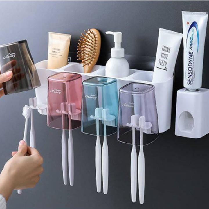 Kệ Để Đồ Phòng Tắm, Bộ Nhả Kem Đánh Răng Tự Động
