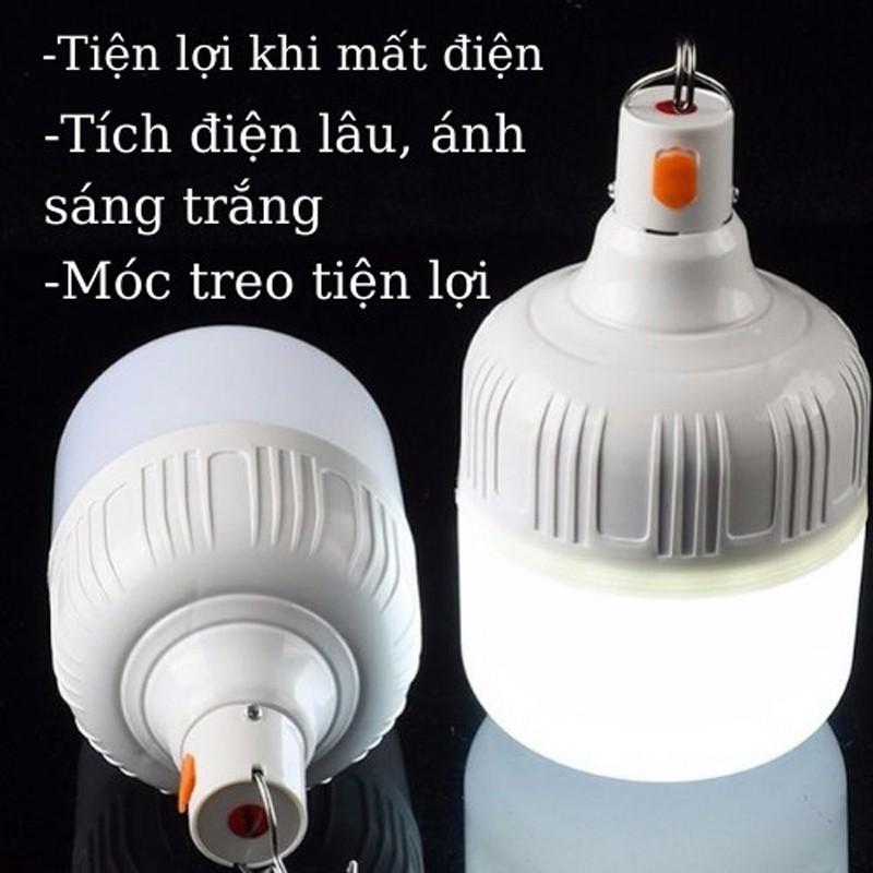 Bóng Đèn LED Sạc Tích Điện 100W Loại Bóng To Sáng Khỏe, 3 Chế Độ Sáng, Chống Nước