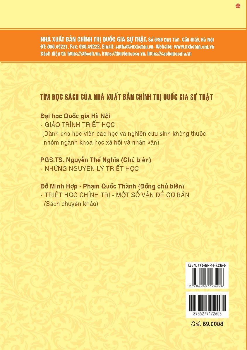 Giáo trình Triết học (Dùng cho khối không chuyên ngành triết học trình độ đào tạo thạc sĩ, tiến sĩ các ngành khoa học tự nhiên, công nghệ) - bản in 2025