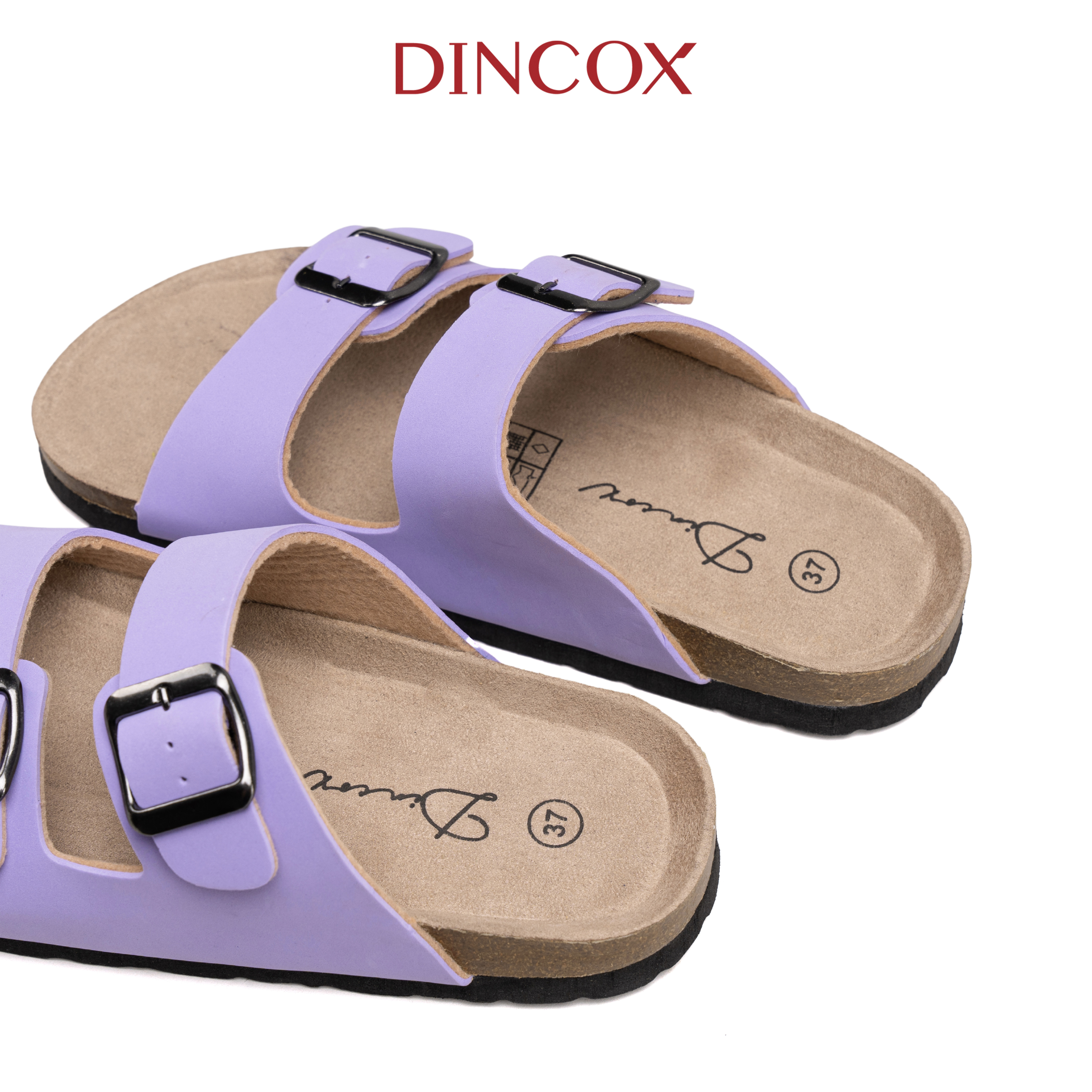 Dép Đế Trấu Nữ 2 Khóa Navy DC01 - EVA Dincox