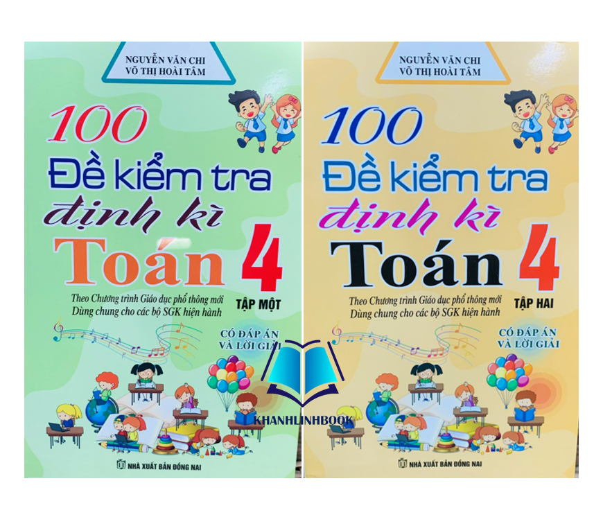 Sách - Combo 100 đề kiểm tra định kì toán 4 - tập 1 + 2