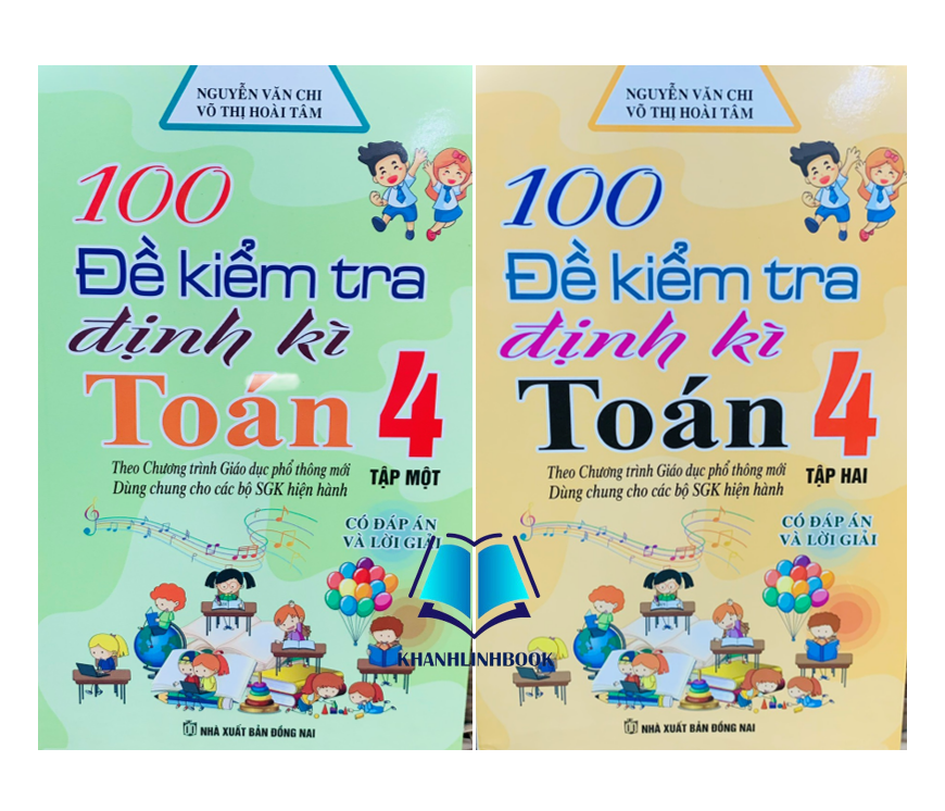 Sách - Combo 100 đề kiểm tra định kì toán 4 - tập 1 + 2 ( dùng chung cho các bộ sgk hiện hành )