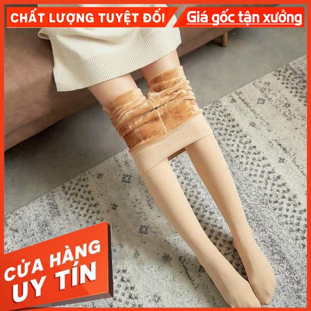 Quần Tất Lót Lông Cho Nữ Cả Bàn Chân 2 Màu Đen Da Chất Dày