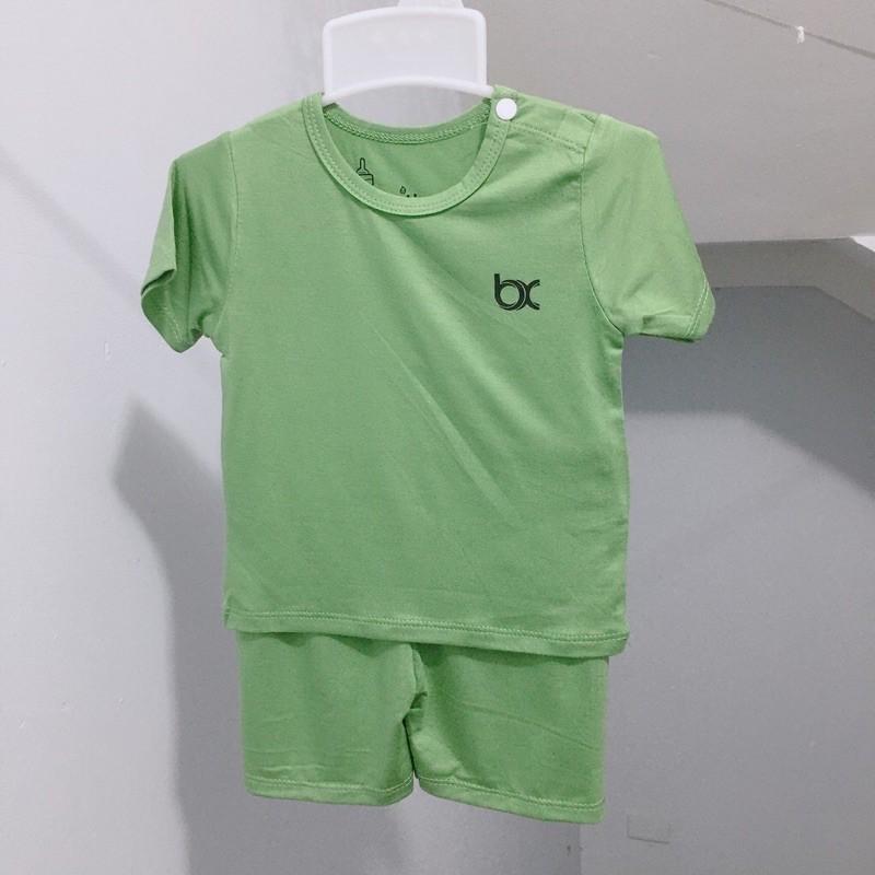 Bộ ngắn tay cài vai thun lạnh hiệu Bé xíu Bexiu cho bé trai bé gái chất mềm mịn mát