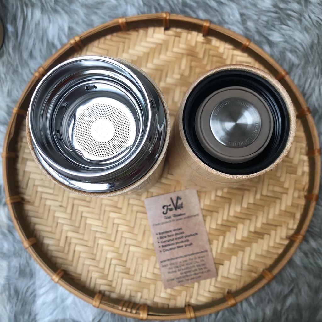 Bình giữ nhiệt bằng tre 500ml - Hàng Việt Nam
