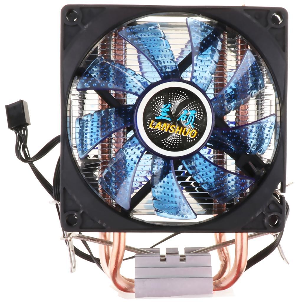 Dual- Quiet CPU Cooling Fan 4 Pin Wire 12 LED RGB CPU Cooler Red