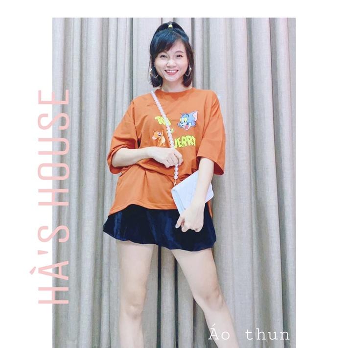 Áo thun form rộng hoạ tiết Tom&Jerry - Freesize 40kg-65kg
