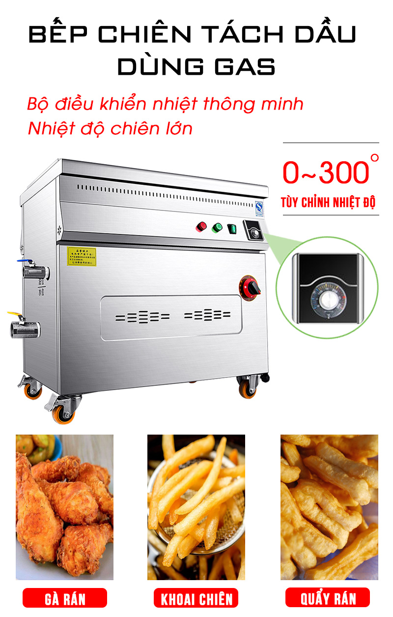 Bếp Chiên,Rán Thực Phẩm Tách Dầu Bằng Gas 35L NEWSUN Tiết Kiệm Chi Phí - Dùng Cho Nhà Hàng, Khách Sạn, Chiên Số Lượng Lớn - Hàng Chính Hãng