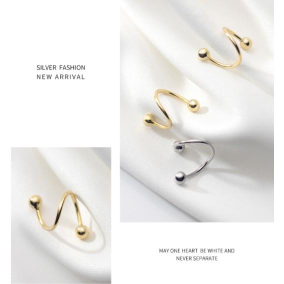 Khuyên tai bạc Ý s925 nút xoắn bị 2 đầu G6289 - AROCH Jewelry