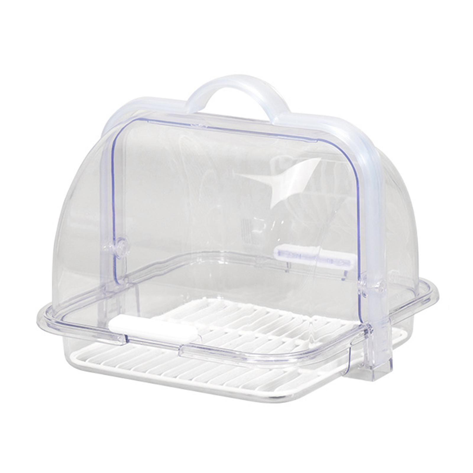 Cake Carrier for Camping Kitchens Drain Rack 21.3x21.3x18cm Dustproof with Lid Multifunctional Serving Tray for Cookies Party Cupcake Dishes
