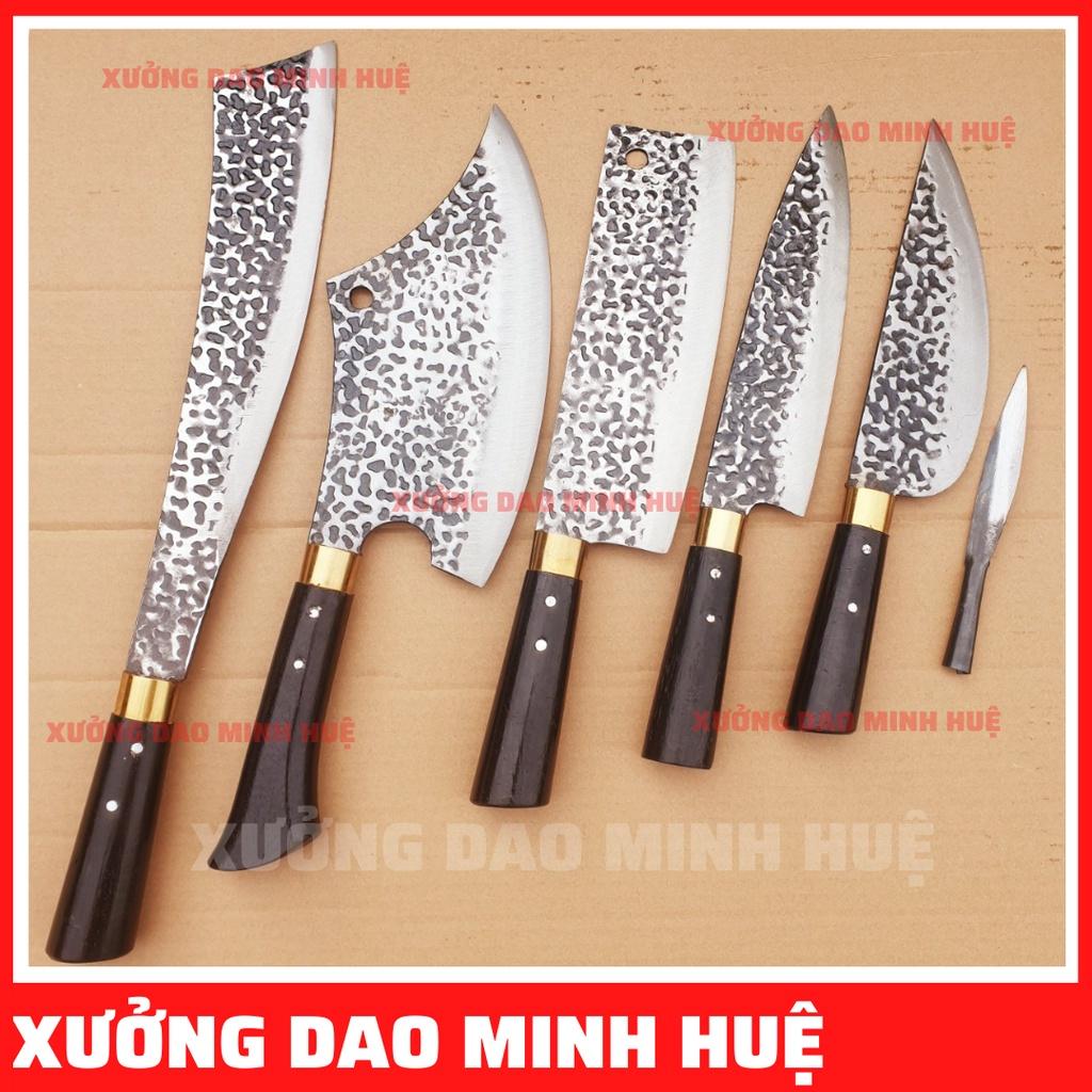 Dao bộ 5 dao nhà bếp cao cấp làm từ nhíp xe ô tô chống cong vênh sứt mẻ