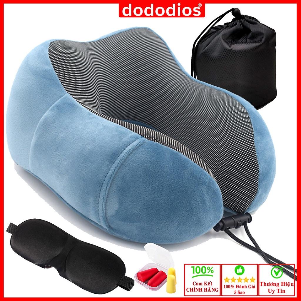 Gối Ngủ Văn Phòng Du Lịch Chữ U Tặng Kèm Bịt Mắt, Bịt Tai Chống Mỏi Chất Liệu Memory Foam - Hãng dododios