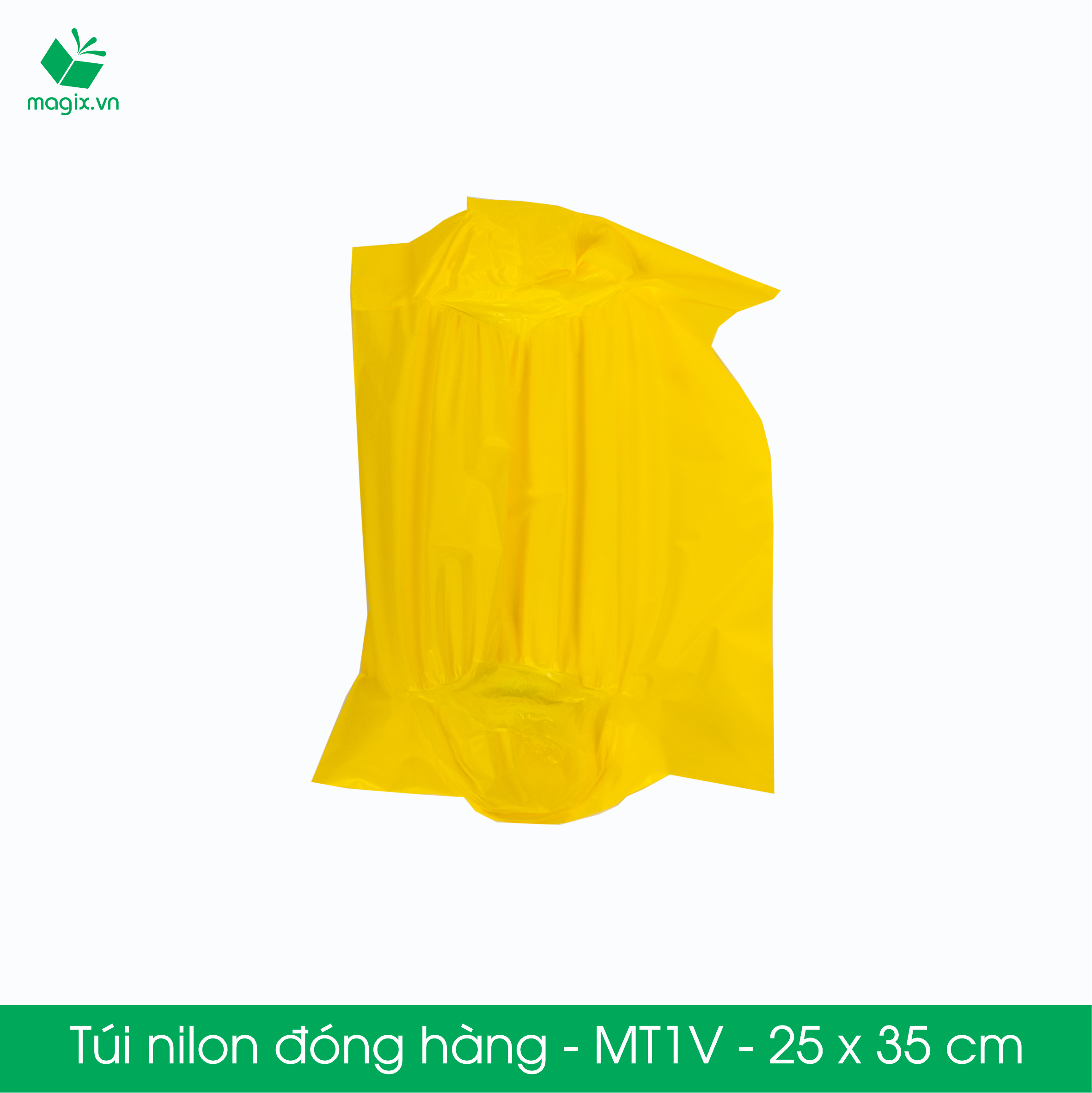 MT1V - 25x35 cm - Túi nilon gói hàng - 300 túi niêm phong đóng hàng màu vàng