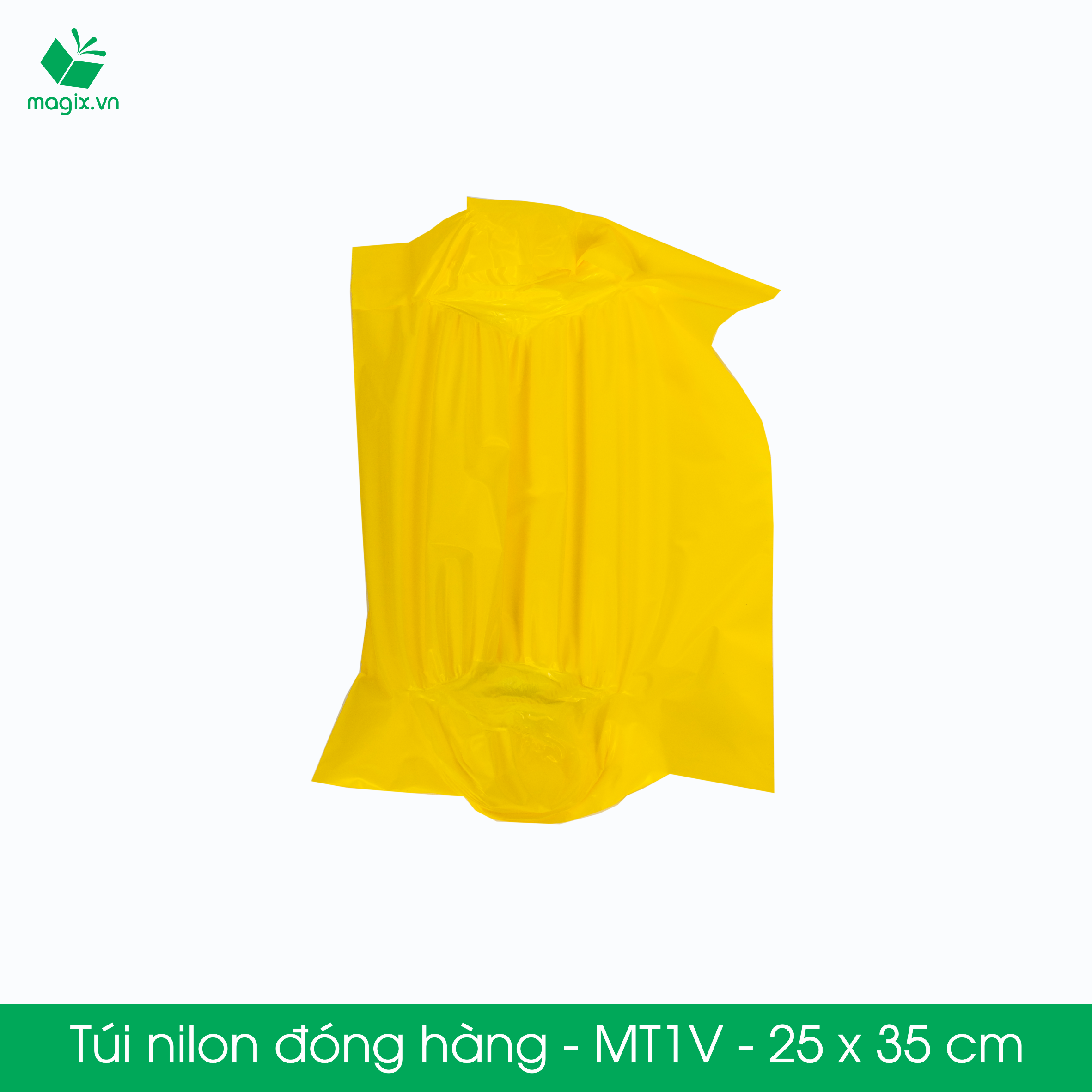 MT1V - 25x35 cm - Túi nilon gói hàng - 500 túi niêm phong đóng hàng màu vàng