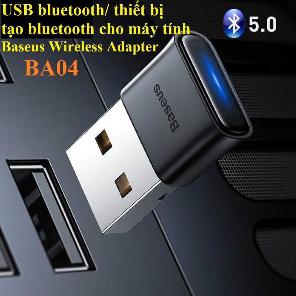 USB Bluetooth / thiết bị tạo bluetooth cho máy tính Baseus Wireless Adapter BA04 - Hàng chính hãng