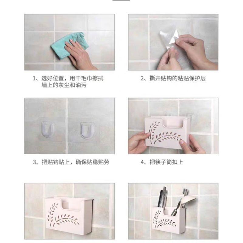 Ống cắm đũa thìa để bàn hoặc dính tường siêu chắc khắc laze