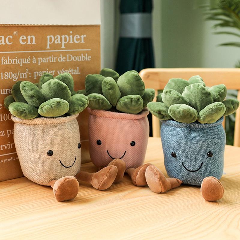 Đồ chơi búp bê nhồi bông hình cây mọng nước nhân tạo dễ thương mềm mại thoải mái có thể giặt sạch được trang trí nhà cửa