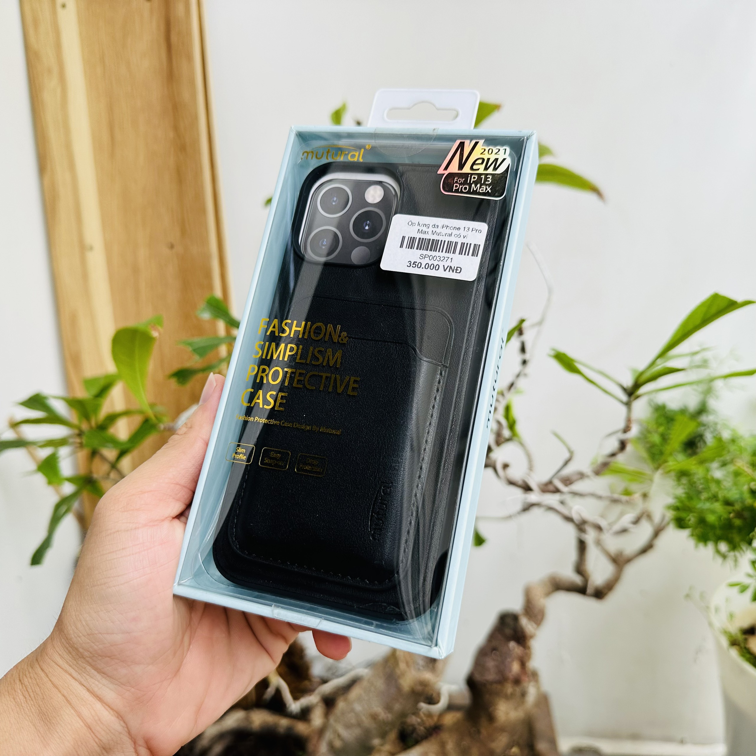 Ốp lưng da dành cho iPhone 13 Pro Max Mutural có nhét thẻ- Hàng chính hãng