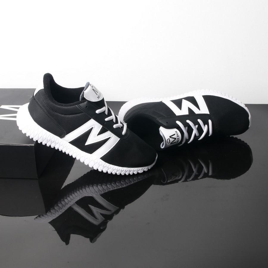 Giày thể thao đen trắng đế cao su trắng siêu bền GN144 Gấu Nâu