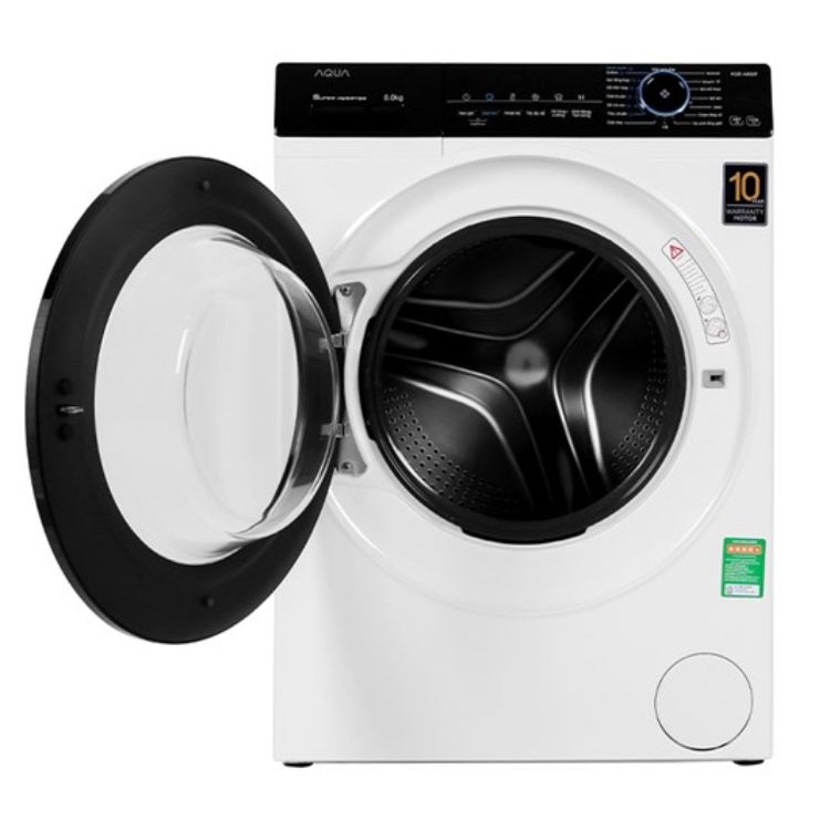 Máy giặt Aqua Inverter 8.0Kg AQD-A800F.W -  Hàng chính hãng - AQD-A800F W - Smart Dual Spray tự làm sạch mặt trong -  Truyền động gián tiếp (dây Curoa)cửa