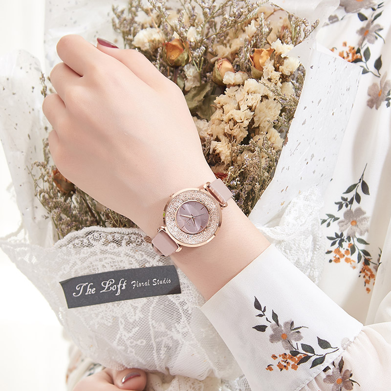 Đồng Hồ Nữ JA-1203 Julius Hàn Quốc Dây Da Lấp Lanh