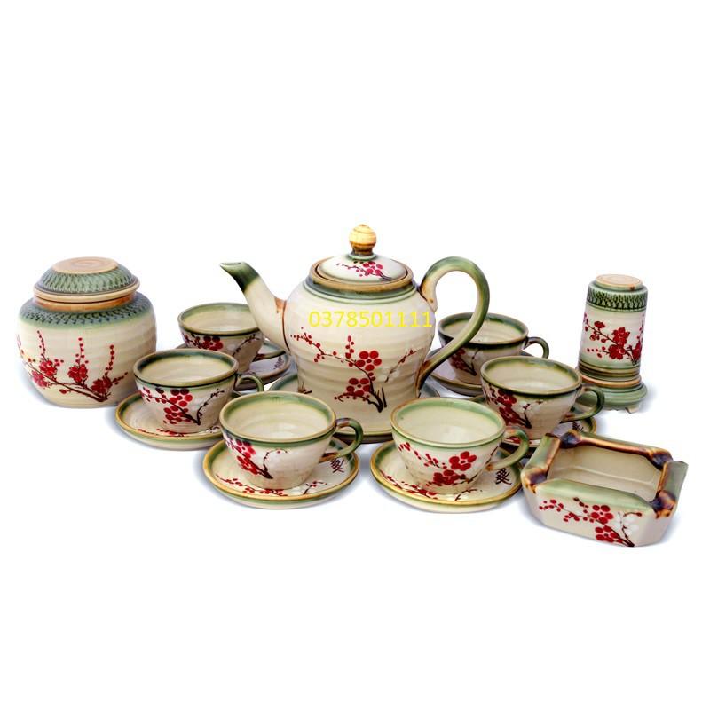 Bộ ấm chén men rêu cổ s7