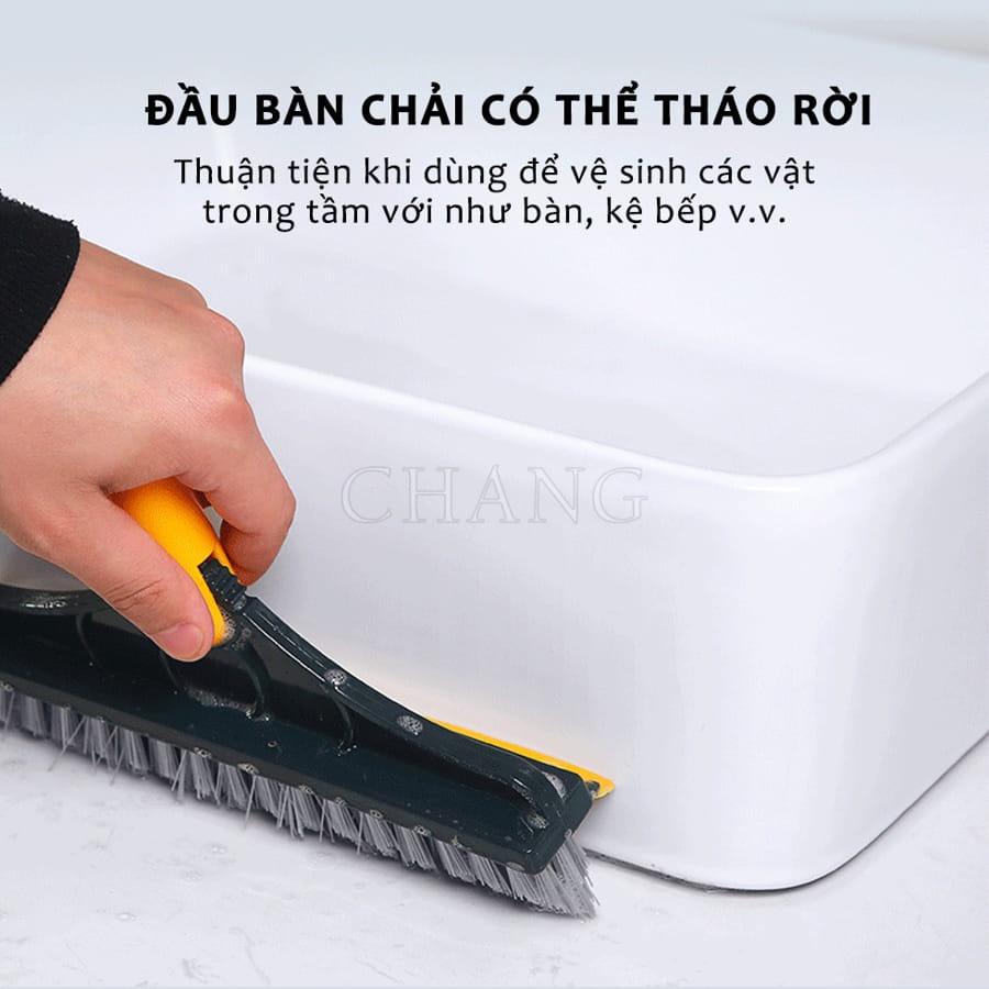 Chổi Chà Sàn Nhà Tắm Thông Minh 2 in 1 Thiết Kế Đầu Gạt Gước Xoay 120 Độ Quét Nhà Siêu Sạch Mọi Góc Bẩn