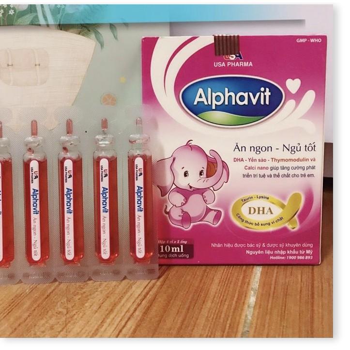 Alphavit bé ăn ngon ngủ tốt bé thông minh - tăng cường miễn dịch cho bé Hộp 20 ống dùng được cho bé từ 1 tuổi