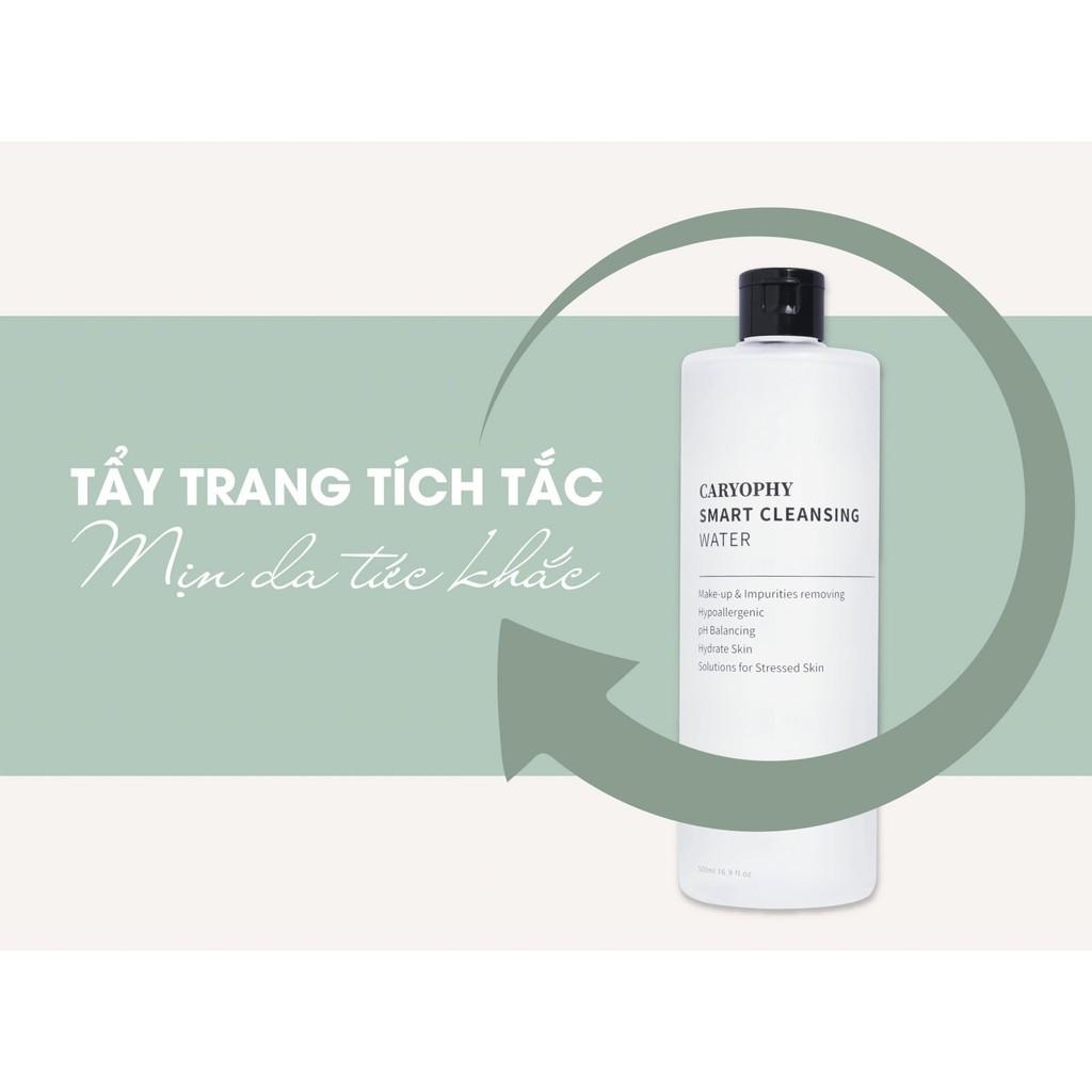 Nước tẩy trang ngăn ngừa mụn &amp;amp; tẩy da chết dịu nhẹ Caryophy Smart Cleansing Water 60ml (MINI)